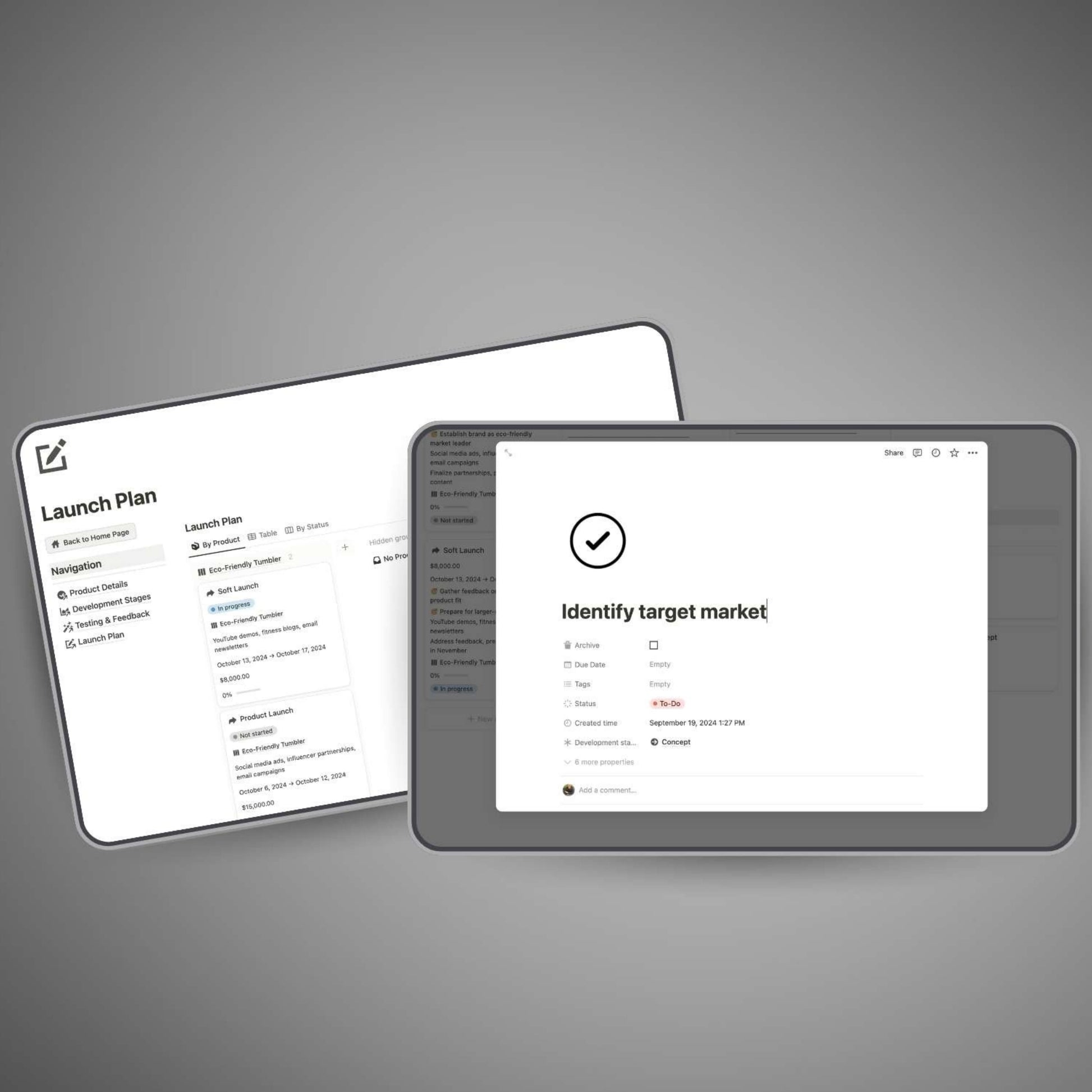 All-in-one product management system in Notion