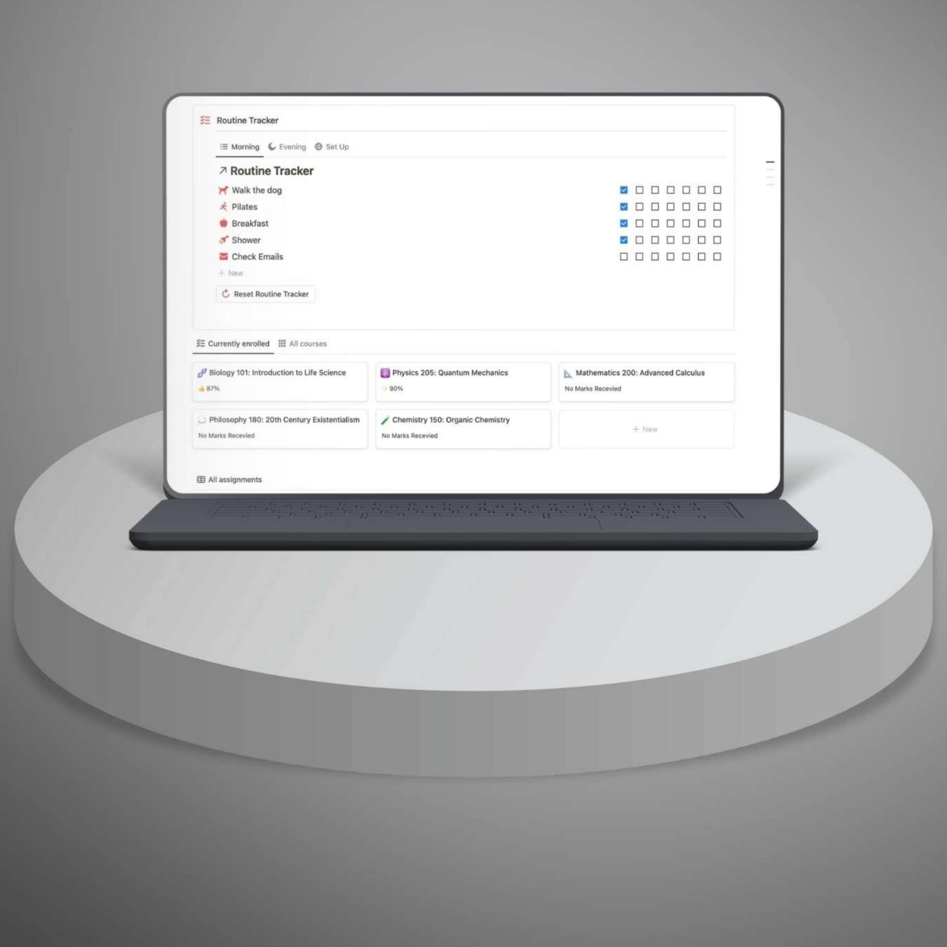 Customizable Notion planner for school
