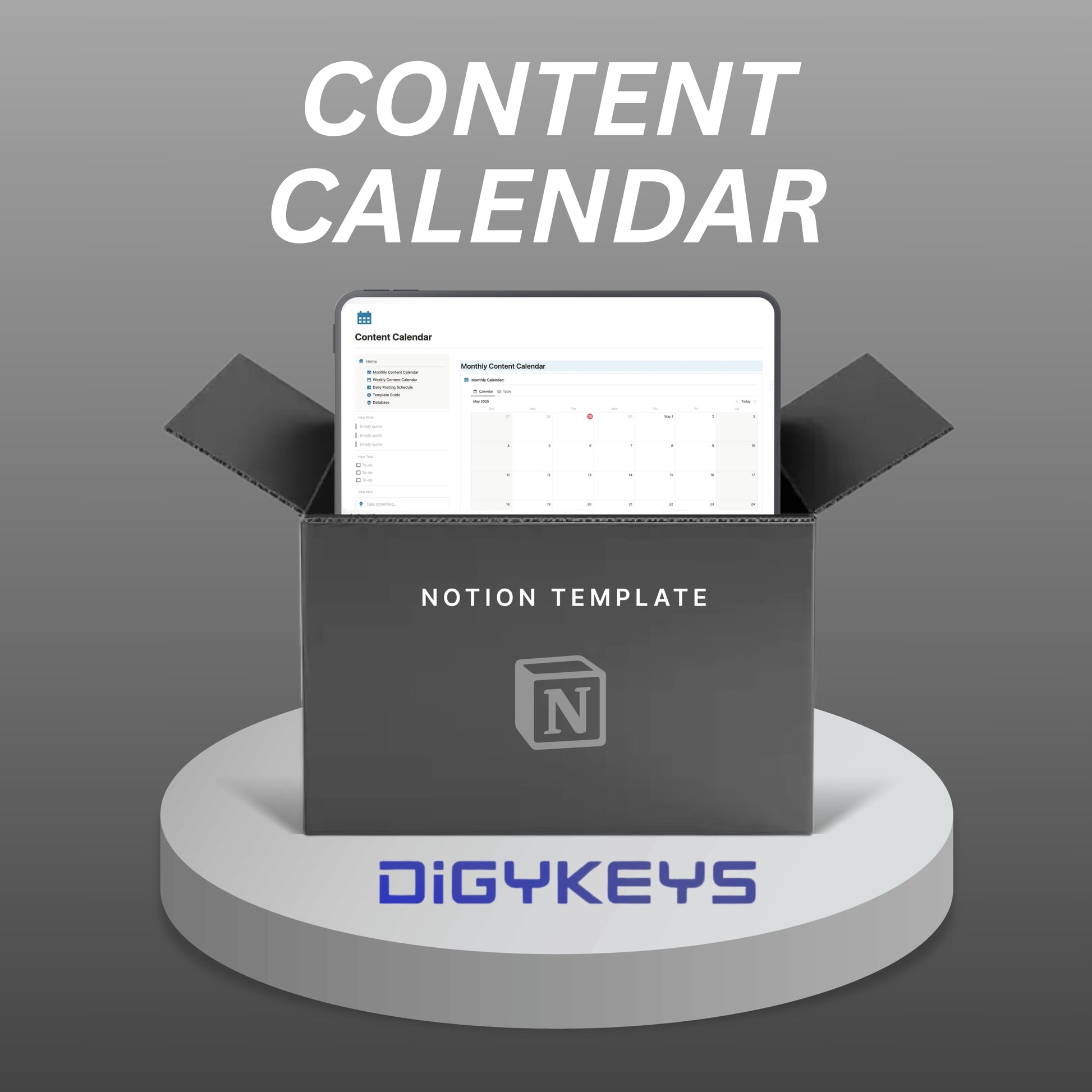 Notion content calendar for creators