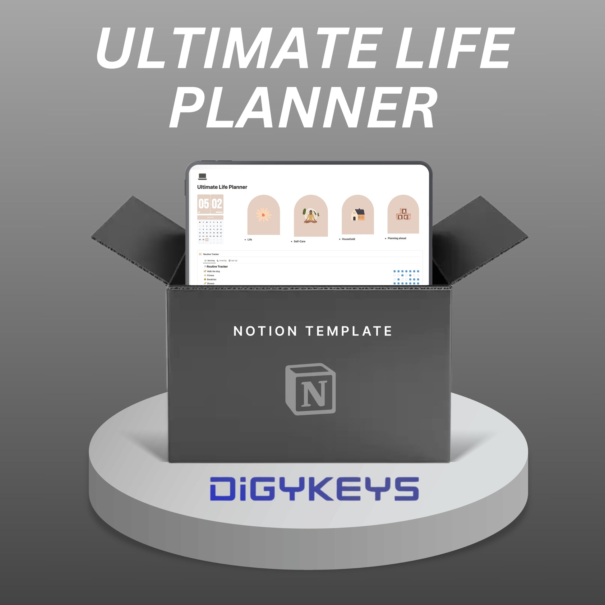 Notion life planner for productivity and goal setting