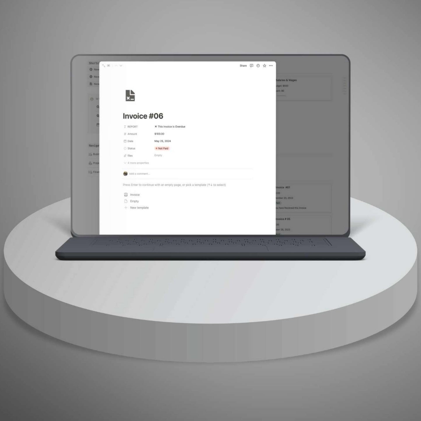 Simple Notion budget tracker for entrepreneurs