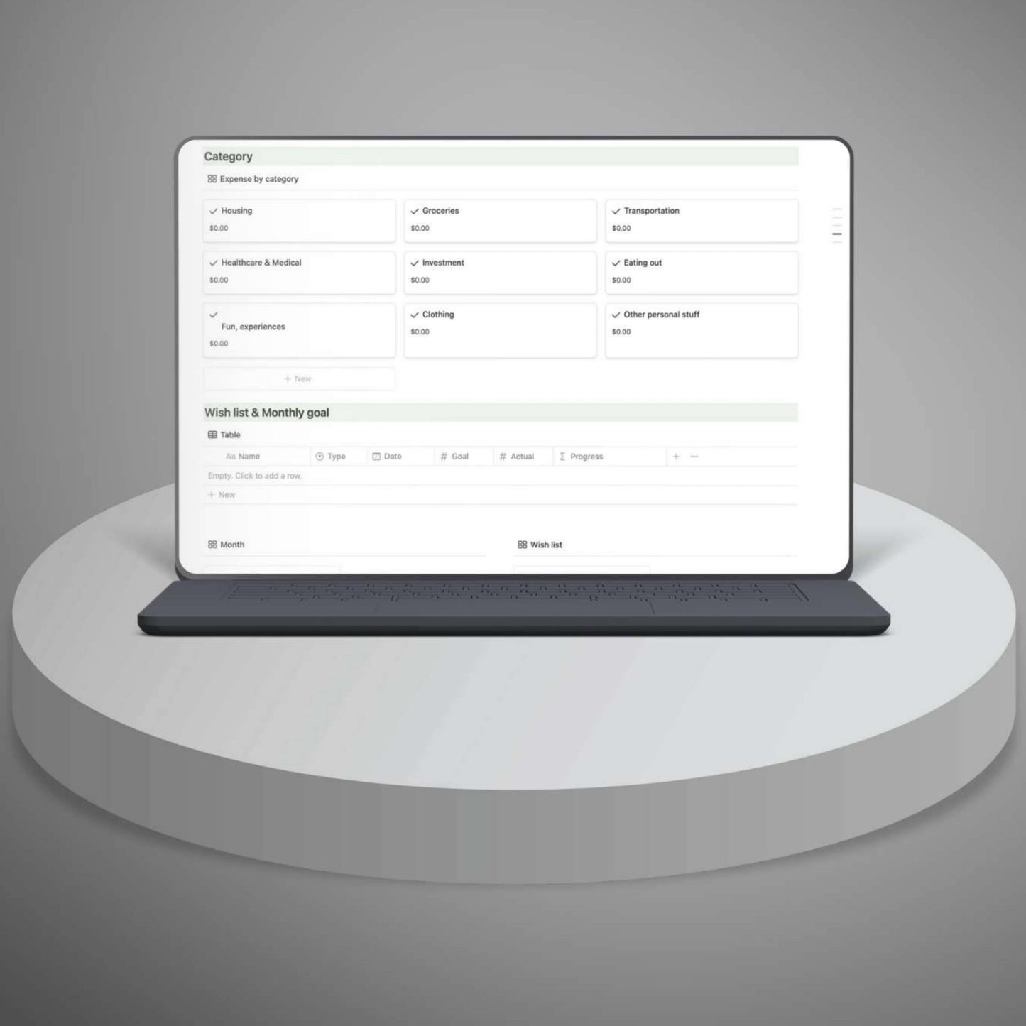 Simple bookkeeping template Notion