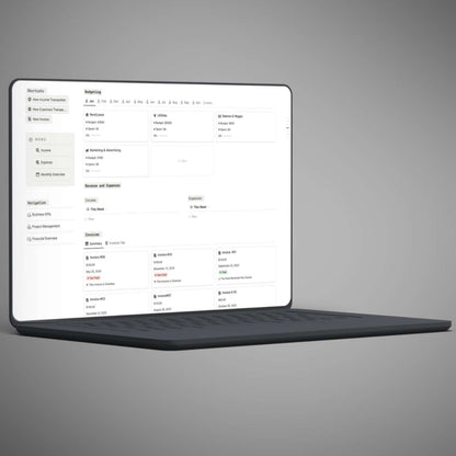 Business budgeting Notion template with income tracking