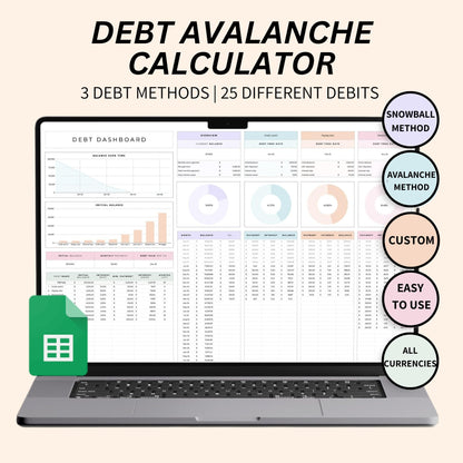Debt avalanche calculator spreadsheet for faster debt payoff