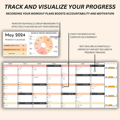 Exercise planner Google Sheets template for structured fitness goals