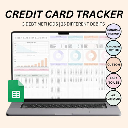 Google Sheets credit card tracker template for debt repayment