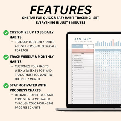 Google Sheets habit tracker template for productivity, accountability, and self-improvement