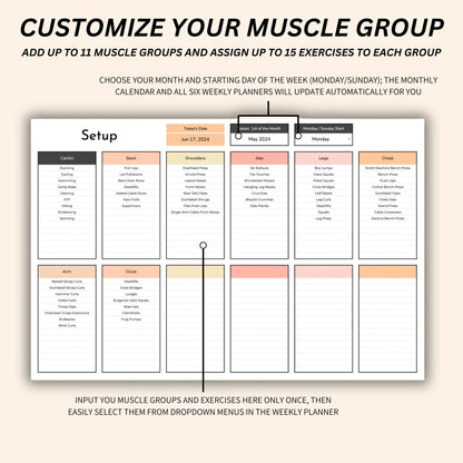 Google Sheets workout planner for strength training and weightlifting