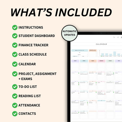 Student Planner Spreadsheet with budget tracker for better financial management