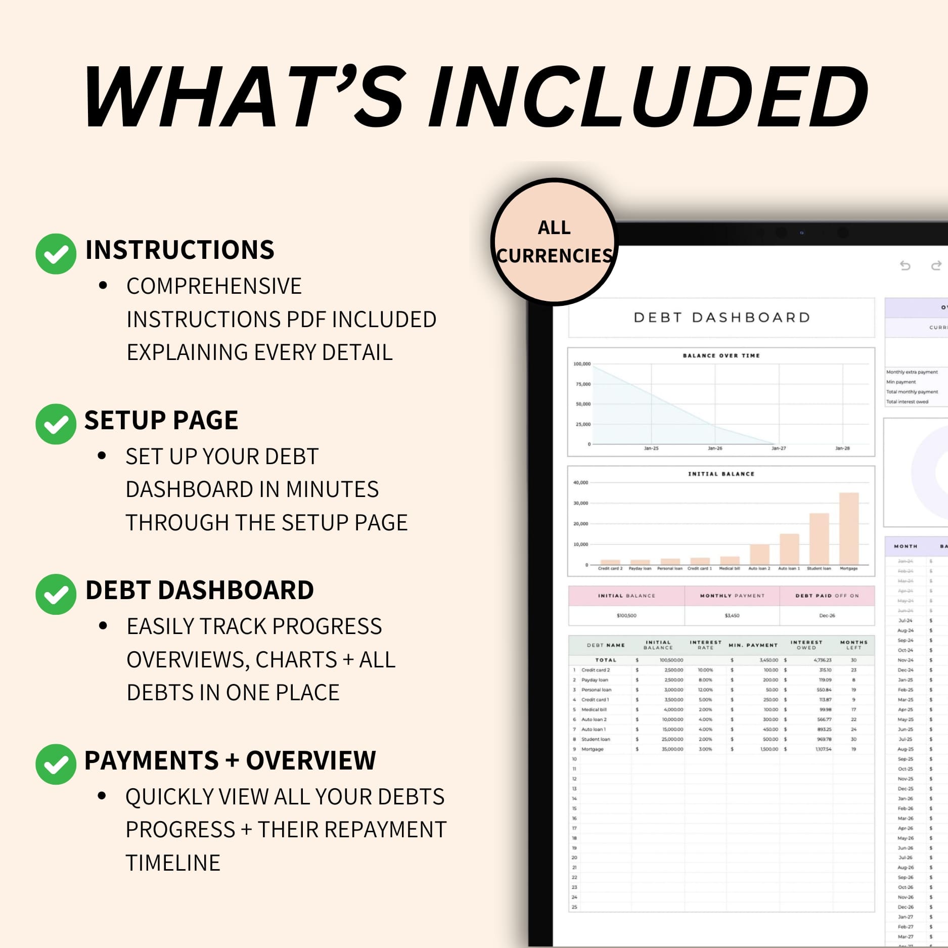 Track multiple debts with a simple debt payoff tracker